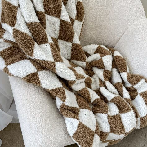 Shop Chestnut Checkered Blankets